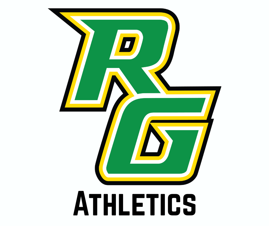 Athletic letters R and G in green with the word Athletics underneath in black